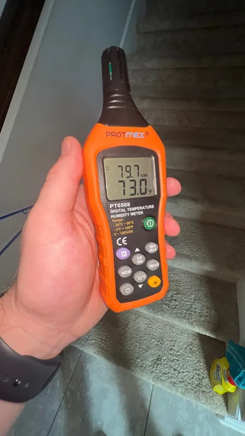 photo at Saint Johns Florida 32259 taken Dec 2022: Mold growth was found in home. Mold elimination will begins with some mold remediation. Air quality tests will verify amount of mold spores in the air.