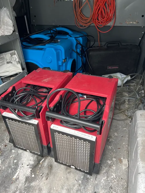 photo at Lakeshore Jacksonville Florida 32210 taken Dec 2022: Dehumidifier is a part of mold treatment. Drying out materials helps kill mold in the mold remediation process.