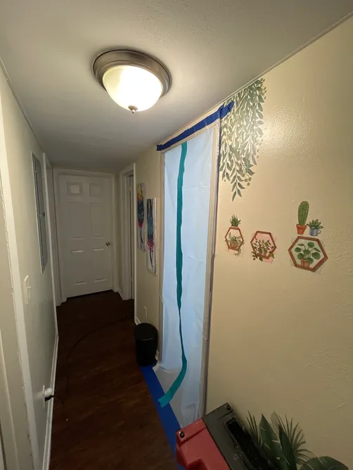 photo at Orange Park Florida 32073 taken Jan 2023: Customer had some mold growth on the vent and inside the vent due to water leak from the roof . During this mold remediation we will wipe down the vent with antimicrobial and clean the ducts .